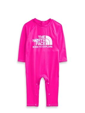 The North Face Kids Bright Hot Pink One-Piece Rashguard Swim Suit 6-12 months